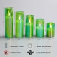 thumbnail image 2 of Set de 5 Velas LED sin Llama en Vidrio Verde Eywamage, 2 of 8