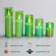 thumbnail image 2 of Set de 5 Velas LED sin Llama en Vidrio Verde Eywamage, 2 of 8