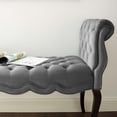 thumbnail image 7 of Modern Contemporary Urban Design Living Room Lounge Club Lobby Tufted Accent Chair Bench, Velvet Fabric, Grey Gray, 7 of 7