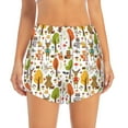 thumbnail image 4 of Lsque Animals Forest Printed Women's Running Shorts with Liner Pockets,Elastic Quick Dry Workout Athletic Gym Yoga Shorts,Womens High Waist Shorts-Small, 4 of 9