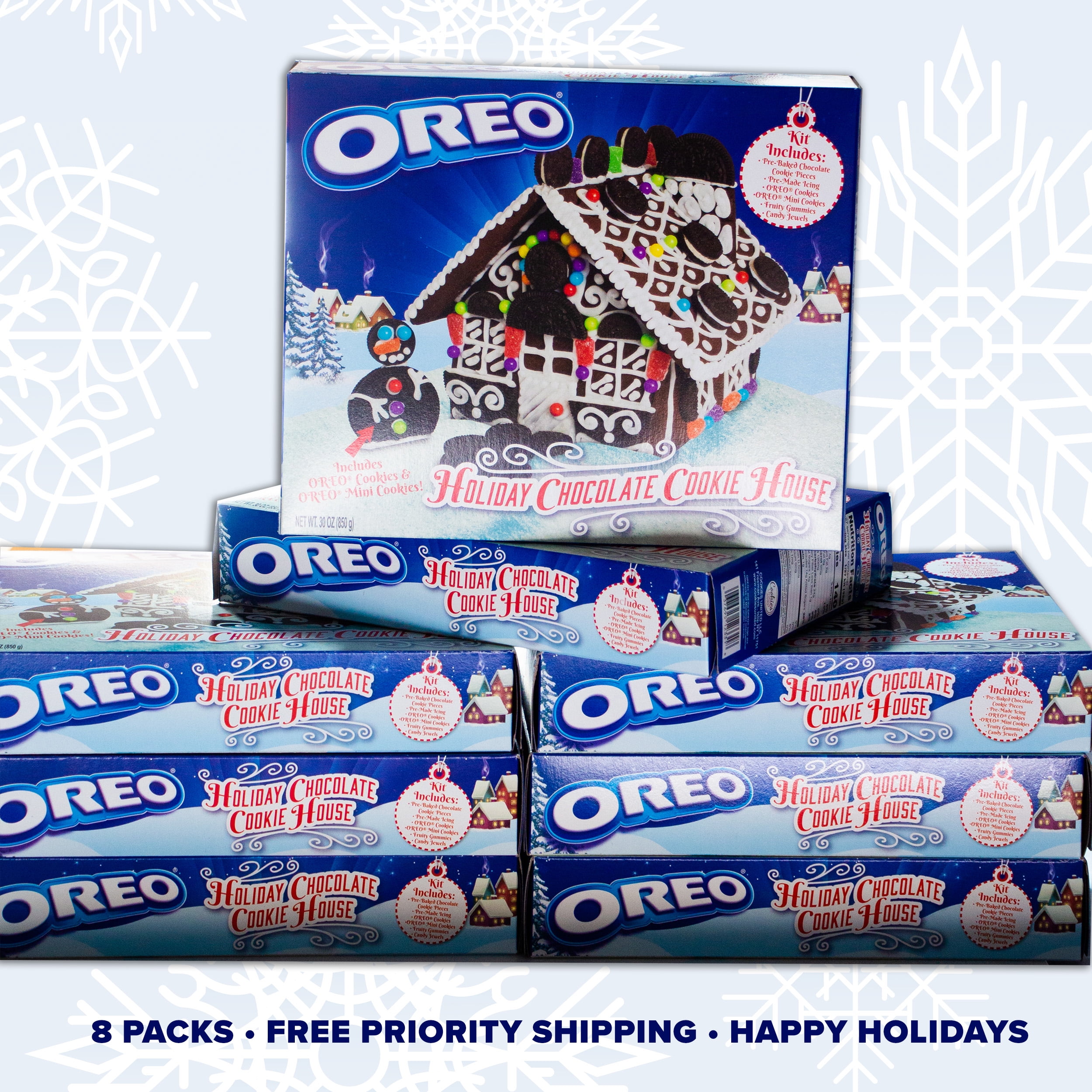 Oreo Holiday Chocolate Cookie House - Christmas Cookie House Kit 