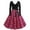 A-Hot Pink428, variant on Women's Polka Dot Swing Dress Long Sleeve Scallop V Neck Belted Retro Party Midi Dress White XXL