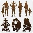 thumbnail image 2 of Dad Silhouette Stencil for Painting 11.8"x11.8" Reusable Plastic Father's Day Stencil Drawing Templates Father DIY Craft Paint Template for Wall Home Decor Wood Burning Card Journal Paper, 2 of 7