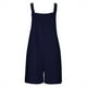 thumbnail image 4 of Gibobby pantalones holgados de oficina Monos cortos de verano para mujer, monos informales holgados sin mangas con tirantes y , monos con bolsillos(Azul marino， L), 4 of 5