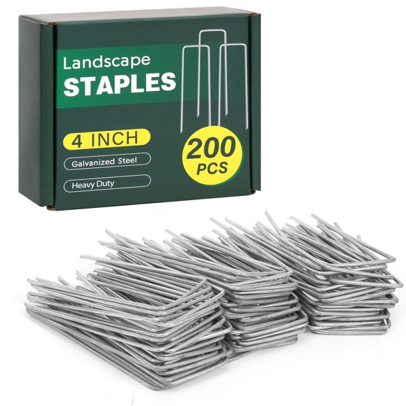 Grampas para Paisajismo CEWOR Paquete de 200 Unidades de Metal Galvanizado de 10 cm