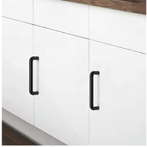 Silverline Hardware 4" Inch Round Bar Cabinet Pulls Drawer Handles, Black, for Office, Storage Room, Kitchen, Bathroom (6)