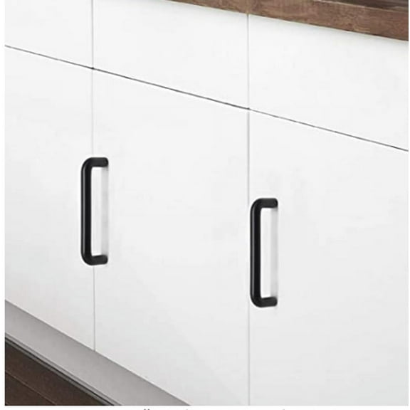 Silverline Hardware 4" Inch Round Bar Cabinet Pulls Drawer Handles, Black, for Office, Storage Room, Kitchen, Bathroom (6)