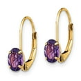 thumbnail image 4 of Auriga Fine Jewelry 14K Yellow Gold Oval Amethyst Drop Earrings for Women (L- 0.63 inch, W- 0.16 inch), 4 of 6