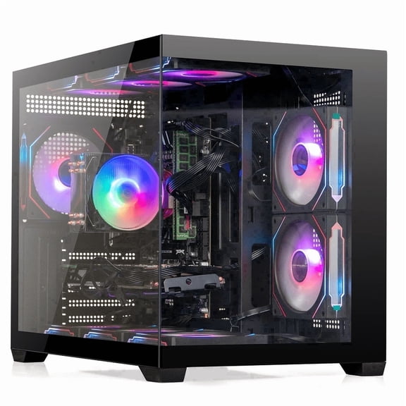 Gaming PC Desktop Computer Intel i7 up to 4.0GHz, NVIDIA GTX 1060 Graphics, 16GB RAM, 512GB SSD Win 11, Wi-Fi6 bt5.4 Ready, 9x ARGB FAN for Gaming, Work & Streaming