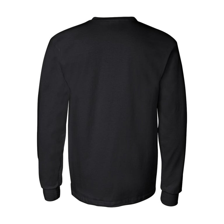 Gildan G240 Men's Ultra Cotton Long-Sleeve T-Shirt - Black, SML / Black