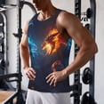 thumbnail image 5 of Daiia Red And Blue Fire Dragon C Printed Men's Quick Dry Fit Muscle Tank Top Slim-Fit Tank Workout Tank Top Lightweight Sports Tank Top-X-Large, 5 of 7