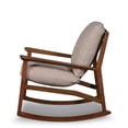 thumbnail image 3 of Grain Wood Furniture Solid Wood Mid Century Rocking Chair with Beige Cushions, 3 of 6
