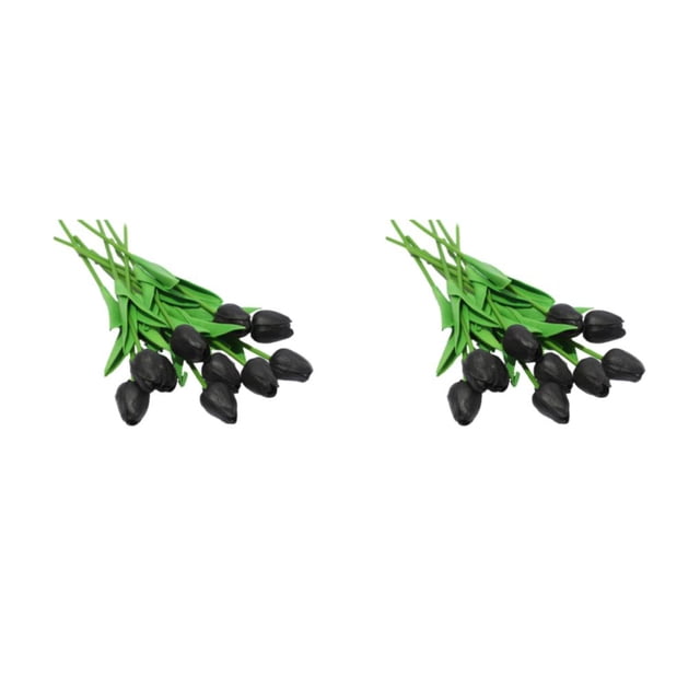 Toystoory 10 bolsas de materiales de arreglo de flores artificiales para proyectos florales de bricolaje negro brillante negro 2Conjunto