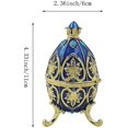 thumbnail image 2 of Boîte à Bibelots Œuf de Pâques Fabergé Boîte de Rangement Décorative en Cristal Peint à la Main Porte-Bijoux à Charnière, Collection Alexander Palace, Style Nevsky Romanov Collection (Bleu), 2 of 5