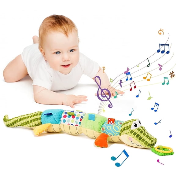 Baby Tummy Play Time Rattle Toys 6-12 Months, Plush Stuffed Animal Toys for 6-12 Months Baby Boys Girls Gifts