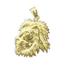 14K Gold Lion Head Pendant