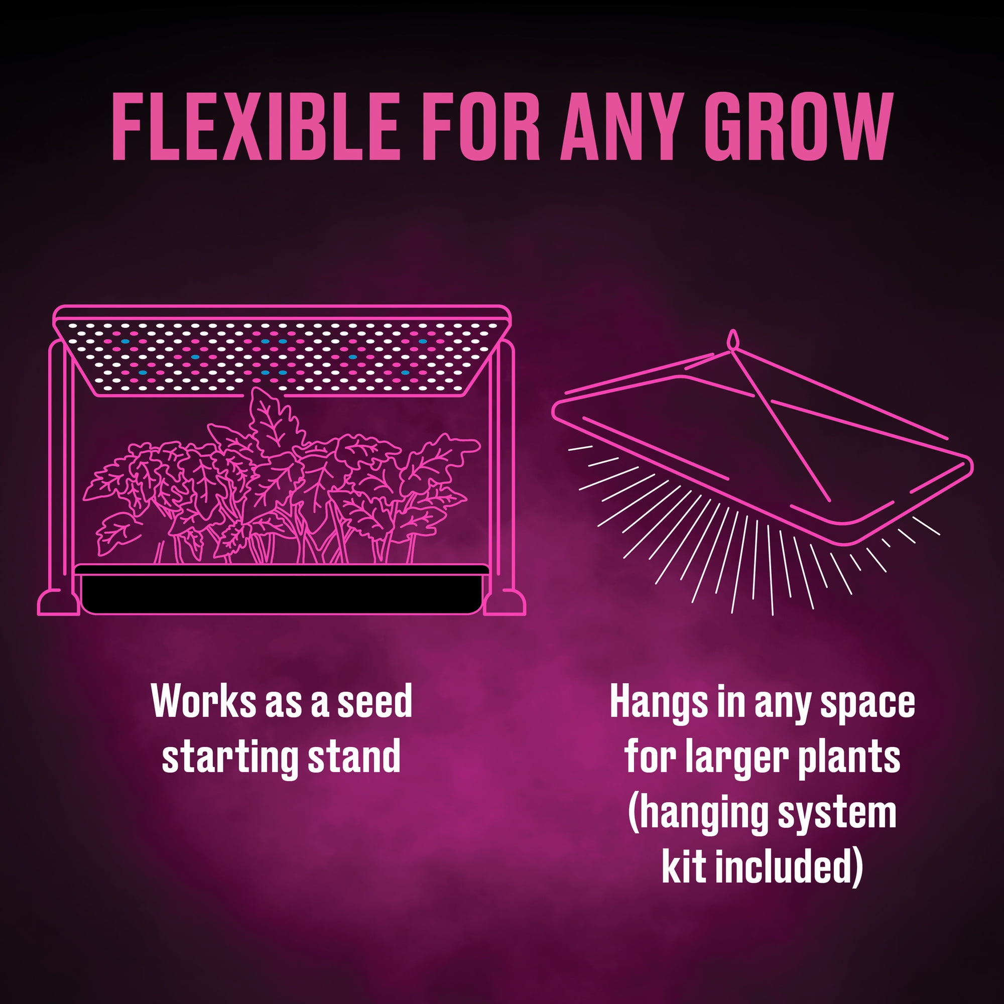 Black Magic 45W LED Grow Light 3 Band Light Spectrum Walmart