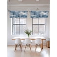 thumbnail image 3 of Blue Grey Kitchen Curtain Valances for Windows Farmhouse Short Curtains, Oil Painting Modern Abstract Rod Pocket Valance Curtain for Bedroom Cafe Living Room 60"x18", 3 of 8