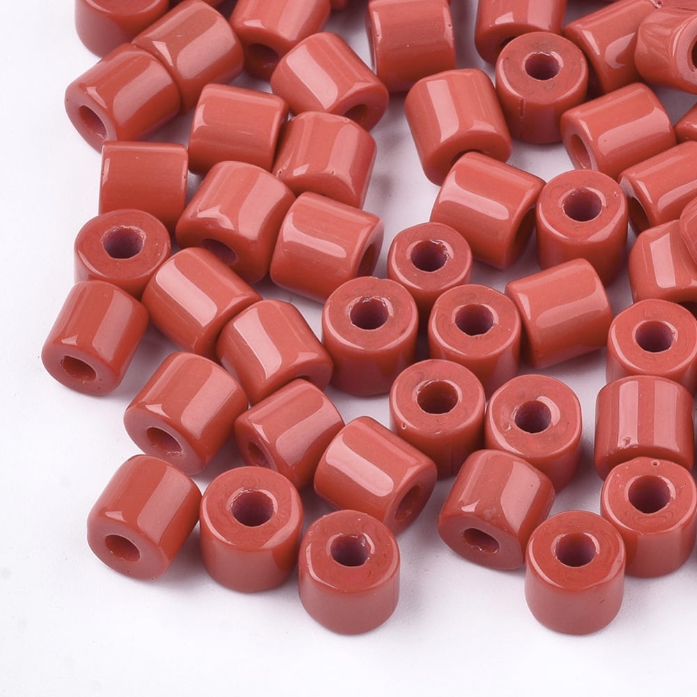 1Bag Opaque Glass Bugle Beads Round Hole Mixed Color 7~7.5x6~6.5mm 800pcs/bag Hole: 2.5mm
