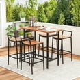 thumbnail image 4 of Gymax Acacia Wood Patio Table & Chair Set 5 Pcs Outdoor Dining Set w/ 1 Table & 4 Bar Height Chairs, 4 of 10