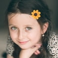 thumbnail image 4 of pinzas para el pelo con forma de girasol de imitación, pinzas laterales de tela con flores, bandas para el pelo para niños, pinzas y lazos para el pelo (2 unidades cada una), 4 of 6