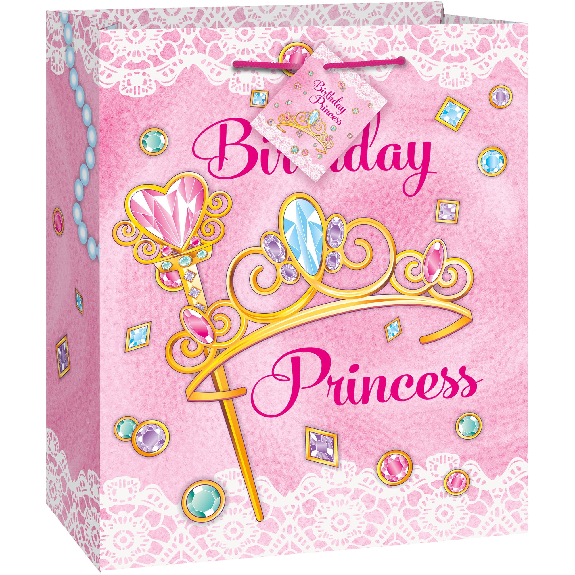 Jeweled Pink Princess Gift Bag