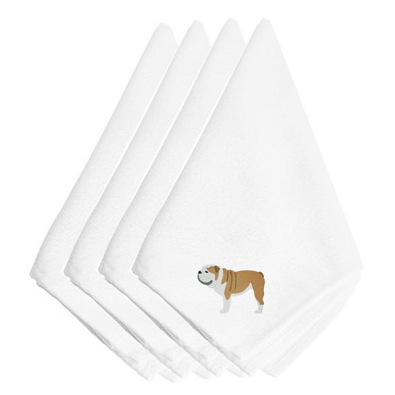 Carolines Treasures BB3462NPKE English Bulldog Embroidered Napkins Set of 4 20 x 20 multicolor