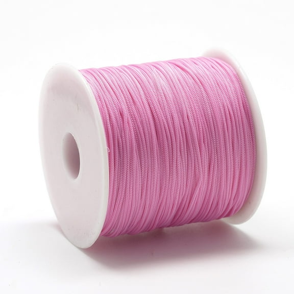 Polyester Cords Hot Pink 0.8mm about 131.23~142.16 yards(120~130m)/roll