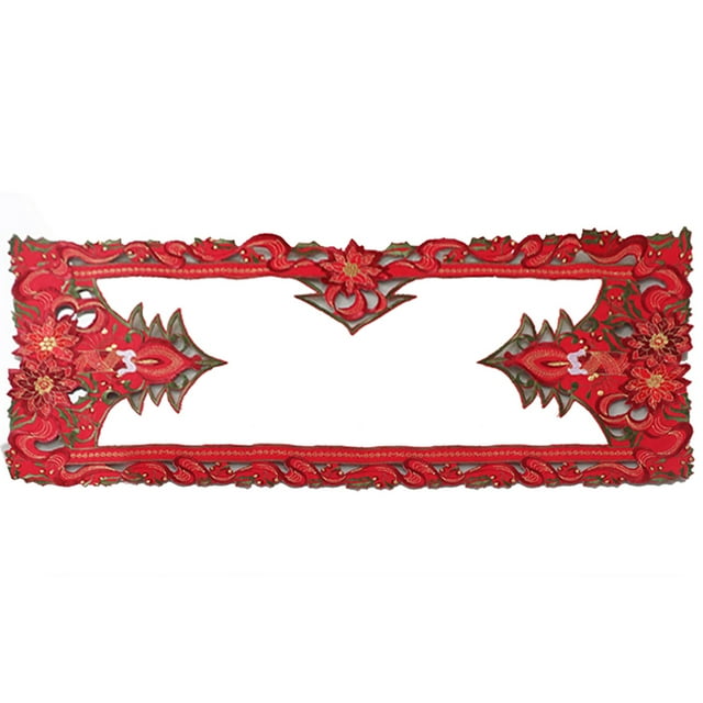 2PCS Christmas Placemat Creative Embroidery Xmas Table Mat Table Decoration