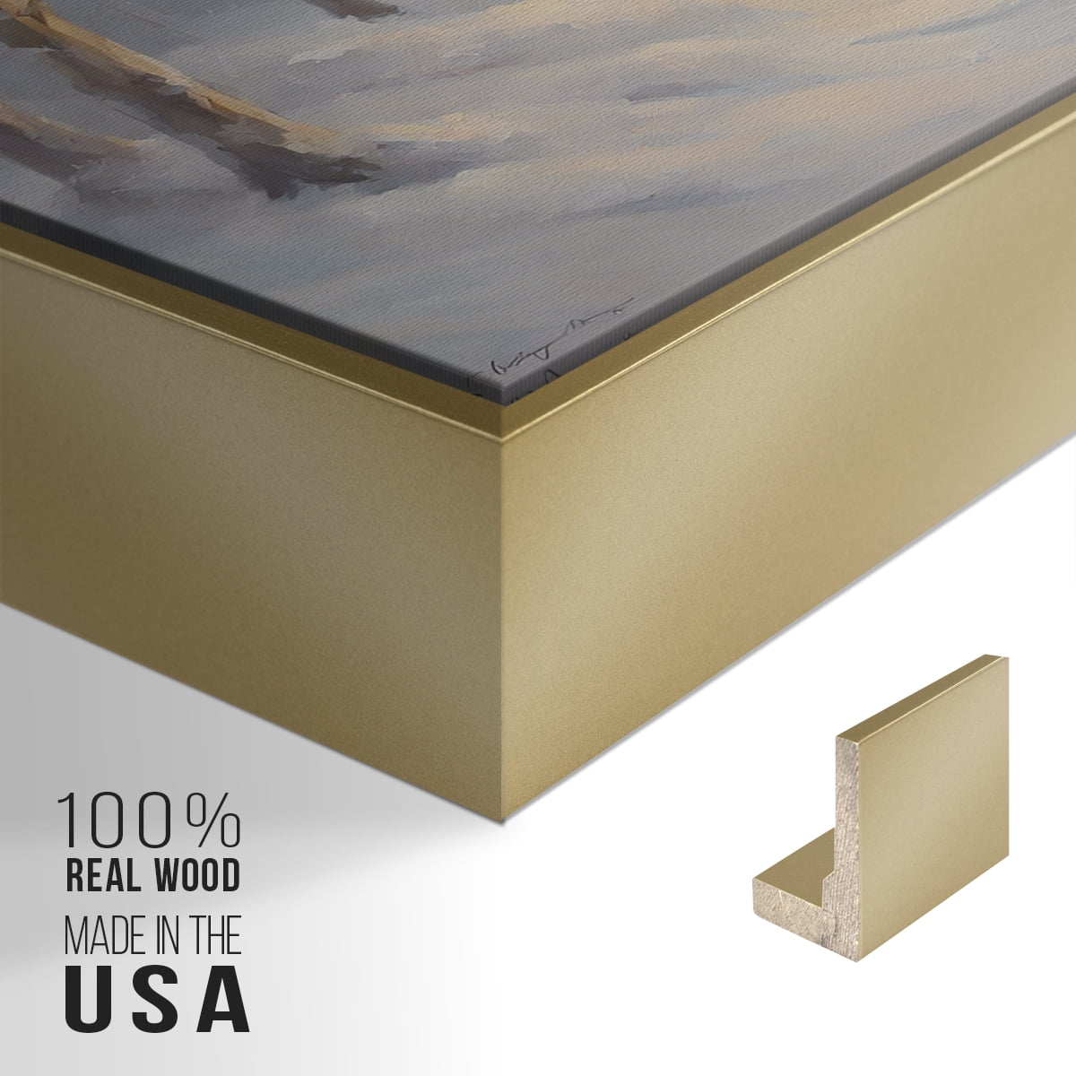 Vintage Landscape-CXCI By Wexford Home Framed in Gold Wood Gallery Wrapped Canvas 27 in. x 41 in.