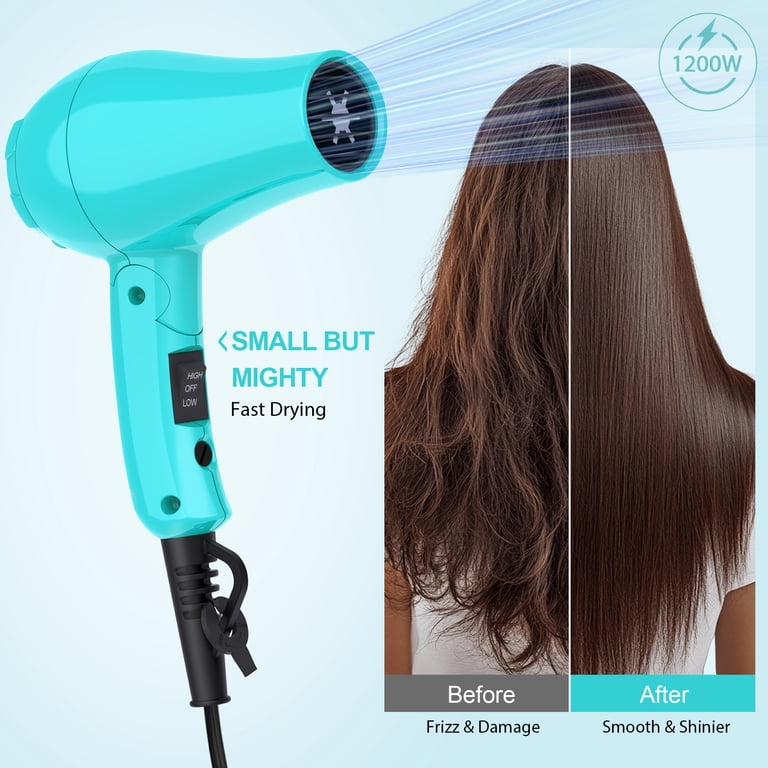 Lura, Travel Hair Dryer, Dual Voltage Mini 1200W Folding Handle
