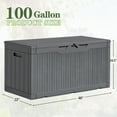 thumbnail image 7 of Homall 100 Gallon Outdoor Box Deck Plastic Resin Storage Box, Gray, 7 of 7