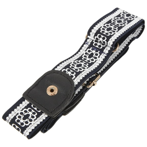 WRISTBIQUE 1Pcs No Buckle Belt Black Adjustable Invisible Anti- Prevention Elastic Belt for Tucking Sweaters