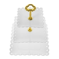 STRANDCHIC White Cake Stand Three Tiered Cupcake Tower for Elegant Dessert Table Display