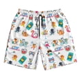 thumbnail image 2 of Honeii's Hello Summer Cat Print Men's Casual Shorts with Drawstring，Swim Trunks Quick Dry Beach Shorts, 2 of 5