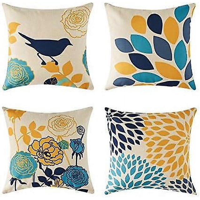 4 Piezas Fundas De Cojines Decorativos 45 X 45 Cm Fundas De Cojines Funda De Cojín De Lino De Algodón Funda De Almohada Sofá Cama Auto Hogar Oficina Deco Almohada Cuadrada