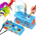 thumbnail image 2 of Upgraded Cartoon Paint Brush Cleaner with Tray, Holder & Drain Blue, 2 of 5