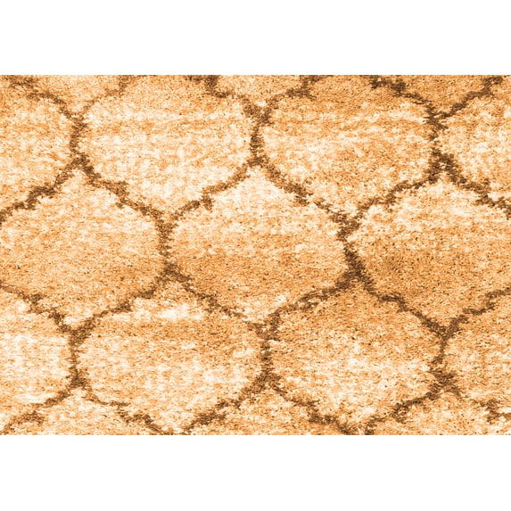Ahgly Company Indoor Rectangle Abstract Orange Contemporary Area Rugs, 2' x 3'