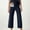 Navy, variant on Olyvenn Stylish High Waisted Wide Leg Pants for Women Chino Business Casual Work Office Fashion Cropped Pant Trousers with Pockets Wine M