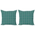 thumbnail image 1 of Ambesonne Floral Throw Pillow Cover 2 Pack, Traditional Spanish, 18", Jade Green Pale Blue Red, 1 of 2