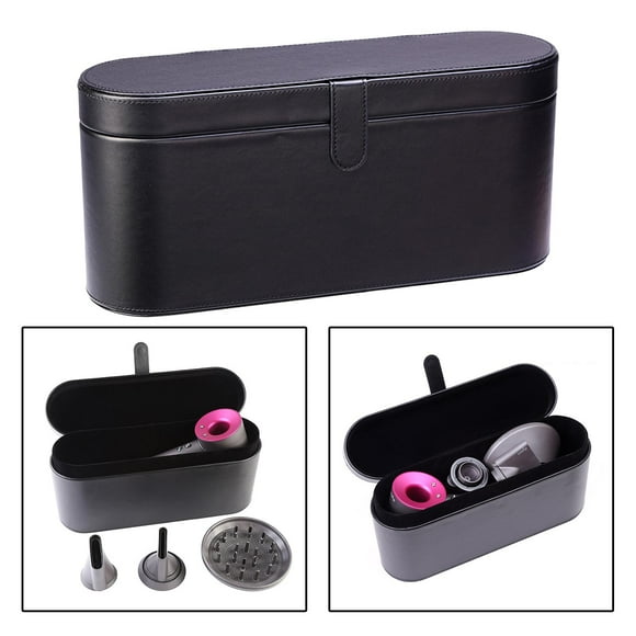 Caja de almacenamiento para de cabellero Estuche para cepillo de aire caliente y accesorios, , bolsa con tapa magnética Negro Yinane Estuche de almacenamiento para secador de pelo