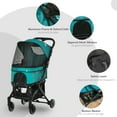 thumbnail image 5 of PawHut Pet Travel Stroller Dog Cat Pushchair, One-Click Fold, Blue, 5 of 9