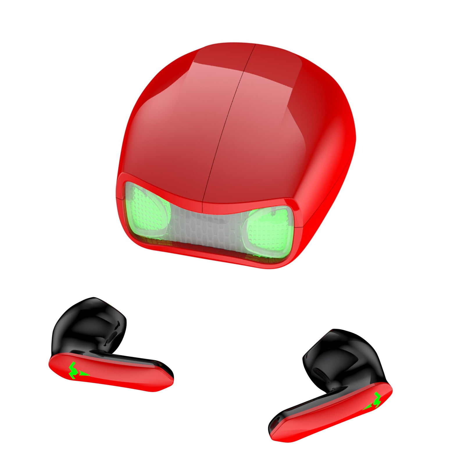 Bluetooth Headphones True Wireless Earbuds 60H Playback LED Power Display Earphones with Wireless Charging Case IPX5 Waterproof in-Ear Earbuds with Mic for TV Smart Phone Laptop Computer Sports - Red