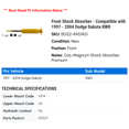 thumbnail image 2 of Front Shock Absorber - Compatible with 1997 - 2004 Dodge Dakota RWD 1998 1999 2000 2001 2002 2003, 2 of 2