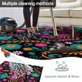 thumbnail image 5 of Colorful Mexico Outdoor Rug for Patio/Deck/Porch, Non-Slip Large Area Rug 4 x 6 Ft, Modern Abstract Flowers Leaf Orange Pink Indoor Outdoor Rugs Washable Area Rugs, Camping Rug Carpet Runner, 5 of 8