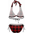 thumbnail image 6 of SKQIT Check Plaid Scottish Pattern Swimsuits Side Tie Triangle Bikini 2 Piece Set Swimwear Bathing Suit for Women, 6 of 6