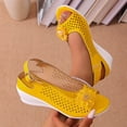thumbnail image 5 of Fiaer Buckled Wedge Sandals for Women Open Toe Slingback Heeled Dress Sandals Summer Hollow out Floral Footwear Yellow 9.5, 5 of 9