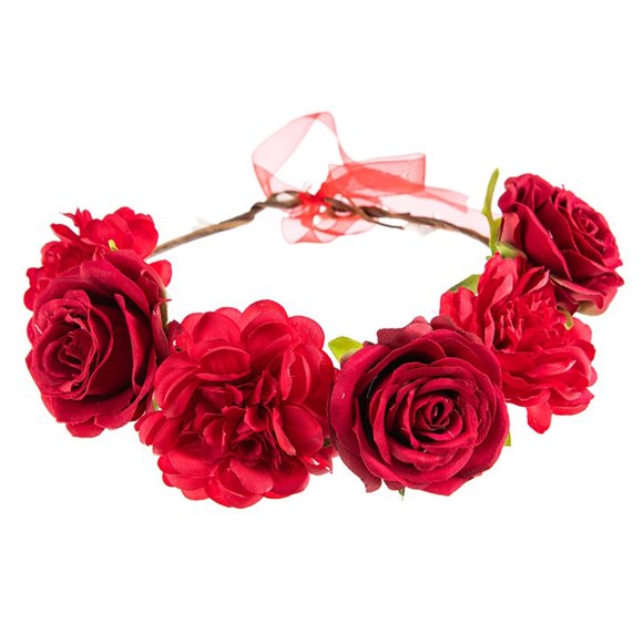 Women Flower Hair Garland Crown Headband Floral Wreath Hairband