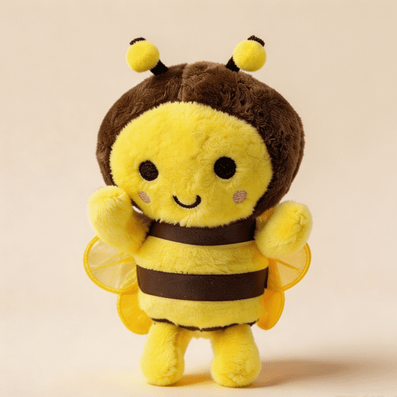 Cute Honeybee Plush Stuffed Animal, 4.7 Inch Soft Busy Bee Plush Toy, Small Bee Figure for Home Decor Play Companion Birthday Gift for Teens Adults