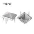 thumbnail image 3 of Unique Bargains 100 Sets Spike Rivet 8x6.5mm Pyramid Rapid Rivet Studs Square Spikes, Silver Tone, 3 of 7